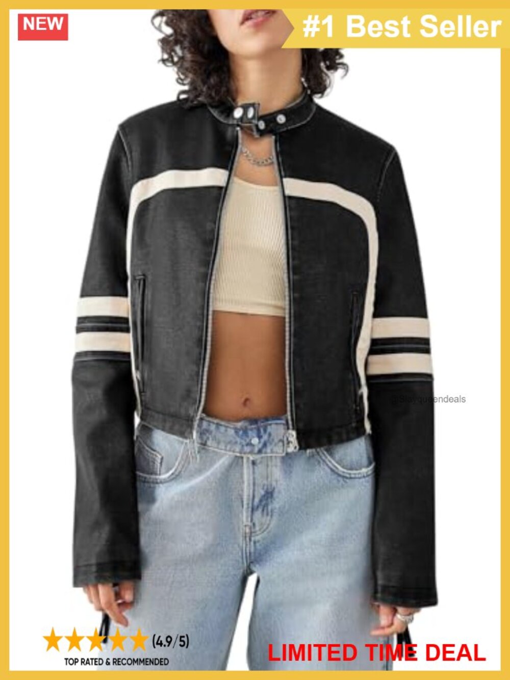 Faux Leather Cropped Moto Biker Jacket Zip Moto Coat